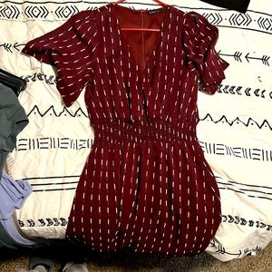Red flowy dress